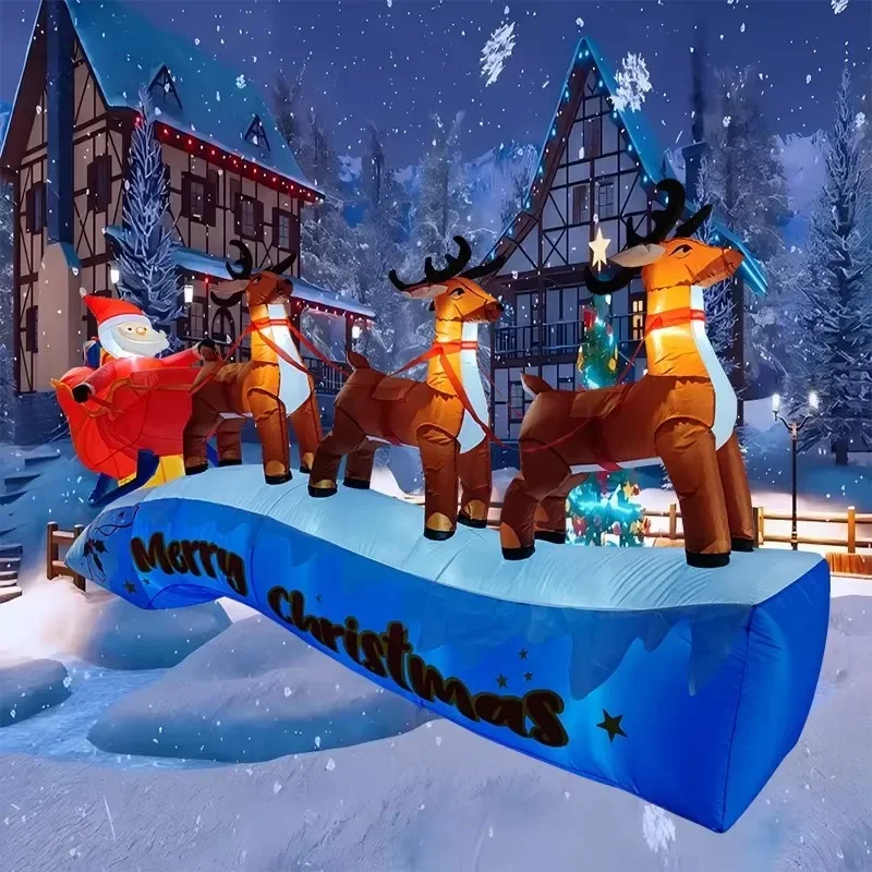 Gemmy Père Noël gonflable Mickey et Minnie 1,2 m de haut