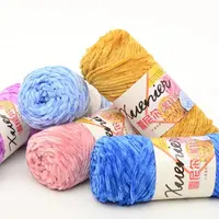 100g/set Chenille Golden Velvet Yarn Medium Thick Hand Woven Fancy Warm Skin Friendly Wool DIY Children's Adult Hat Coat 1