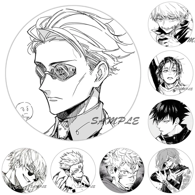 Black with White Jujutsu Kaisen 58mm Anime Comic Styles Brooch Cosplay  Badge Cool Guy Pins Okkotsu