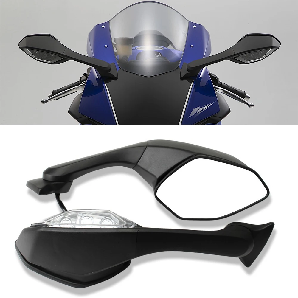 yzf-r6 ミラーウインカー (2019年 yzf-r6) バイク サイドミラー ライト ウインカー ミラー 左右 キット