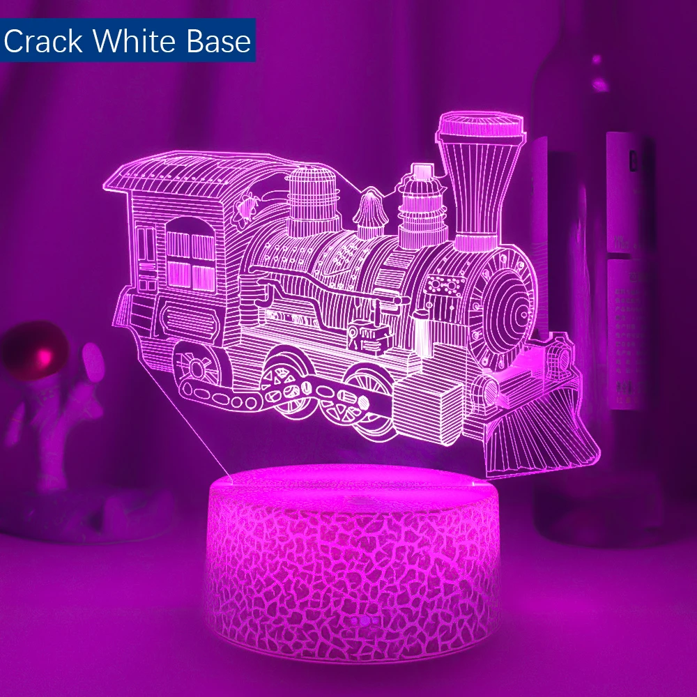 holiday nights of lights Train 3D USB Lamp Touch Remote Christmas New Year Gift Bedroom Desk Beside Decora LED Sleeping Novelty Steam Train Night Light cat night light