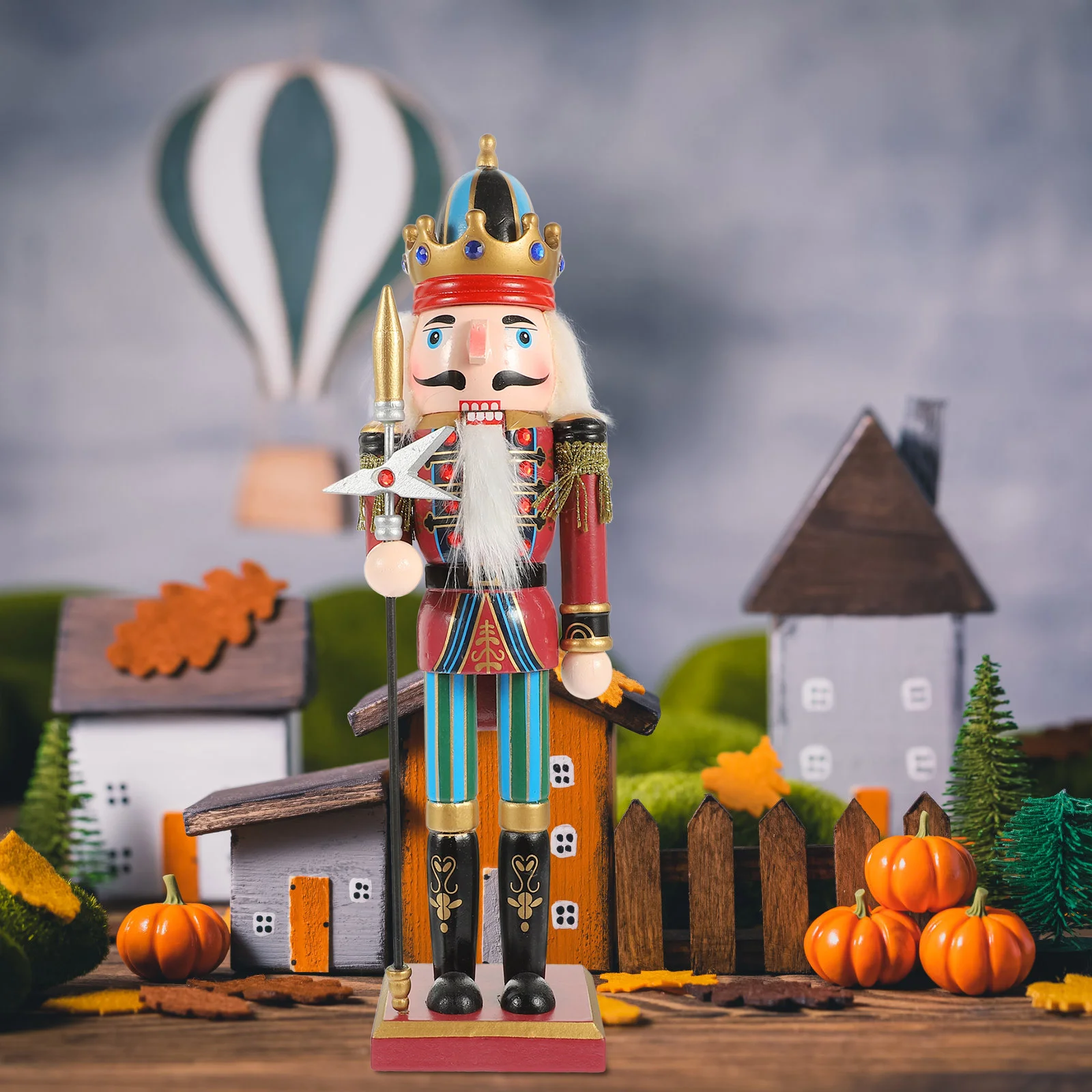 

Wood Christmas Nutcracker Ornament Wood Nutcracker Figures Nutcracker Statue Xmas Table Ornament 7.5x7.5x30cm