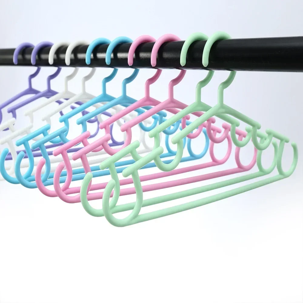10Pcs/Set Portable Children Clothes Hanger Toddler Baby Coat Plastic Hangers Hook Household for Kids Clothing Organizer 27x14cm Clothes Hanger