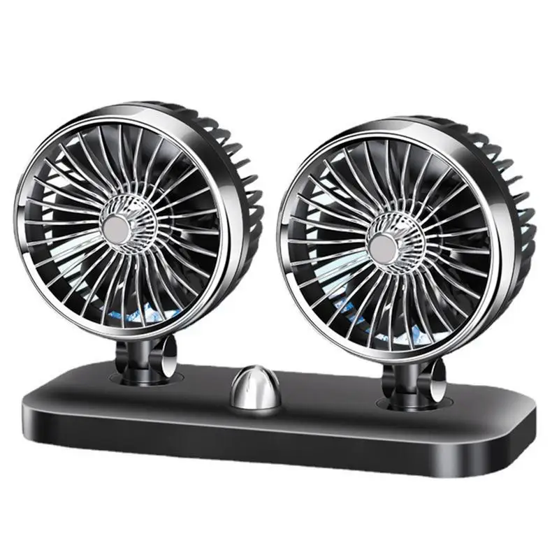 

Small Fan For Car Dashboard 180-Degree Rechargeable Rotate Car Charging Fan Quiet USB Truck Vehicle Cooling Fan Portable 12V/24V