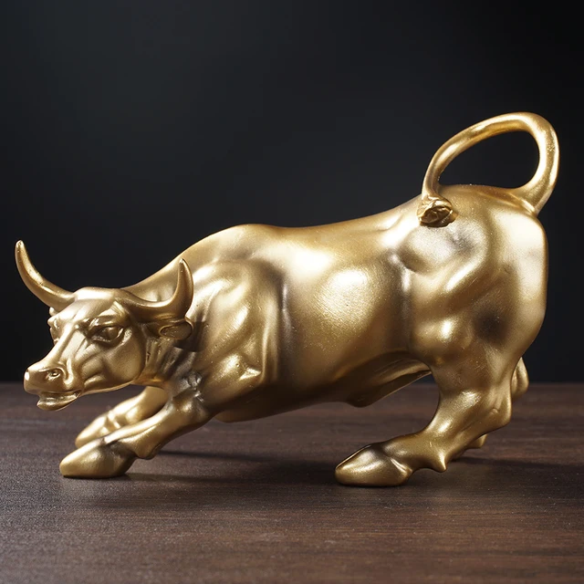 Km THEUINS-Sculpture de taureau de Wall Street en résine, Collection de modèles, Artisanat, Ornements de décoration de richesse, OX Animal, Articles de décoration d'art moderne 3