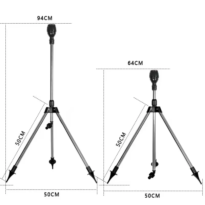 360 Degree Rotating Irrigation Tripod Garden Lawn Irrigation Telescopic Support Sprinkler Head Gardening Automatic Sprinkler