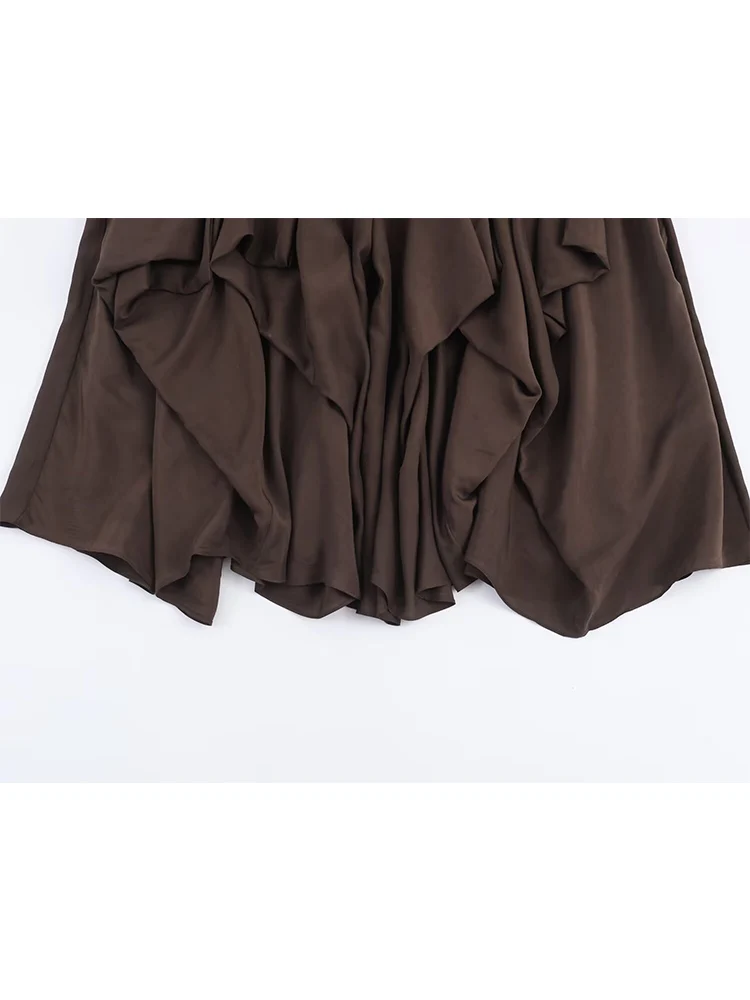 Women Tierred Pleated Long Skirts Fashion High Waist Elegant Ruffles Elastic Waist Layered Midi Skirt ﻿Spring Autumn New