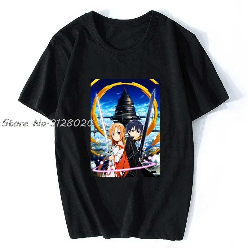 

New Sword Art Online Anime Tv Show Poster Men'S T-Shir Men Short Sleeve Cotton TShirt Cool Tees Tops Streetwear