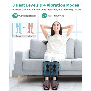 Medcursor Foot Air Pressure Leg Massager with Heat Promotes Blood Circulation Muscle Relaxation Portable Massager Boots for Home 4
