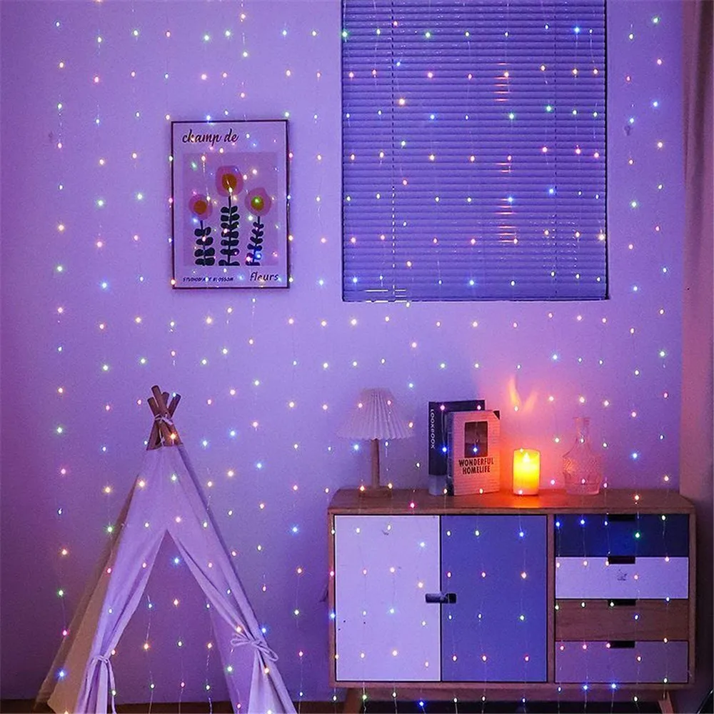 thumbnail image 1 of Guirnalda de luces LED para fiestas, decoración navideña para dormitorio, 3 m, 4 m, 6 m, para bodas, vacaciones, luces para exteriores, 8 modos, USB, 1 of 5
