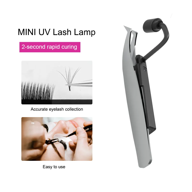 แหนบชาร์จไร้สายขนาดเล็กสำหรับต่อขนตา พร้อมหลอดไฟยูวีสำหรับยึดติดกาว แห้งเร็ว 1