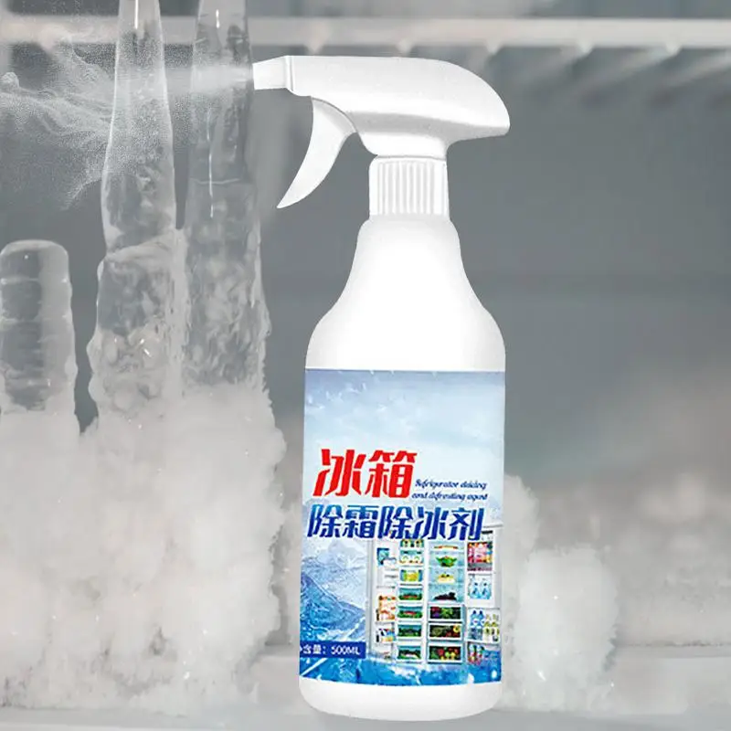 Fridge Freezer De-Icer Spray 500ml Fridge Defrosting Agent Cleaner Inside Spray Ice Layer Remover Solution Safe Food-Grade