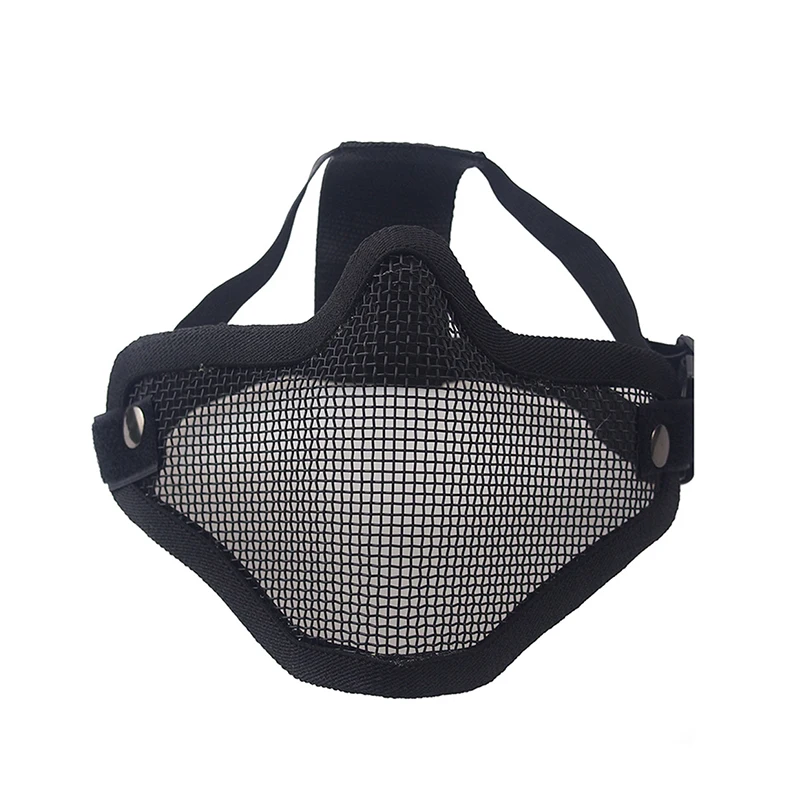 Face Mask REikirc Tactical Half Face Airsoft Mask Metal Net Dual Strap Adjustment CS Wargame Protective Masks