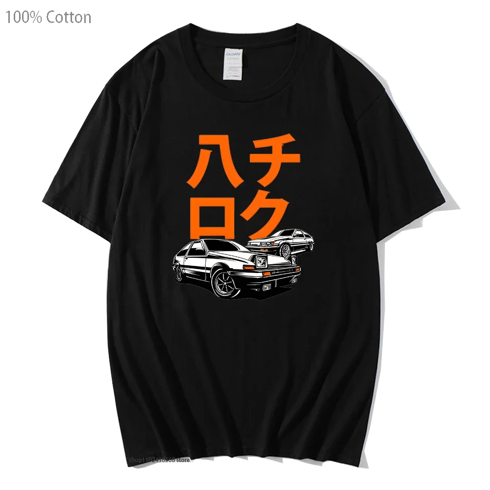 

Рубашка с принтом автомобиля для мужчин, футболка с аниме инициалом D Jdm, Высококачественная футболка с круглым вырезом, одежда унисекс, крутые летние футболки из 100% хлопка