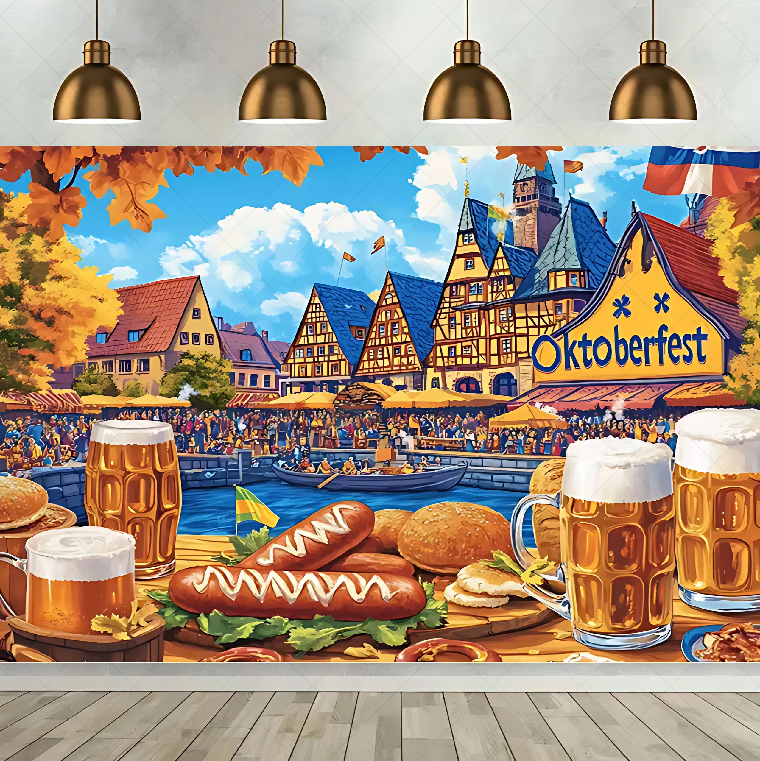 Oktoberfest Bier Thema Feier Hintergrund Tuch Wand Party Liefert Für Wohnzimmer Schlafzimmer Büro Hause Outdoor Dekoration – Detail 9
