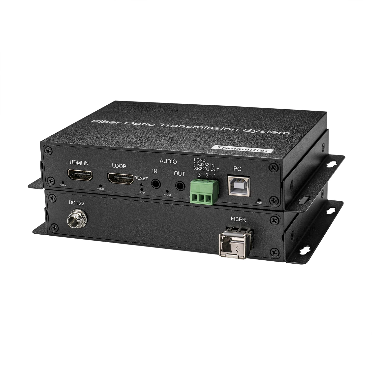 1 channel bidirectional 3.5 audio;1 channel reverse IR;1 channel bidirectional RS232 data 4K30Hz HDMI Fiber Optic Converter