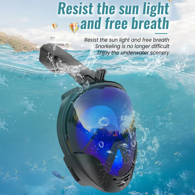 Adult Underwater Snorkeling Full Face Submersible Mask Underwater