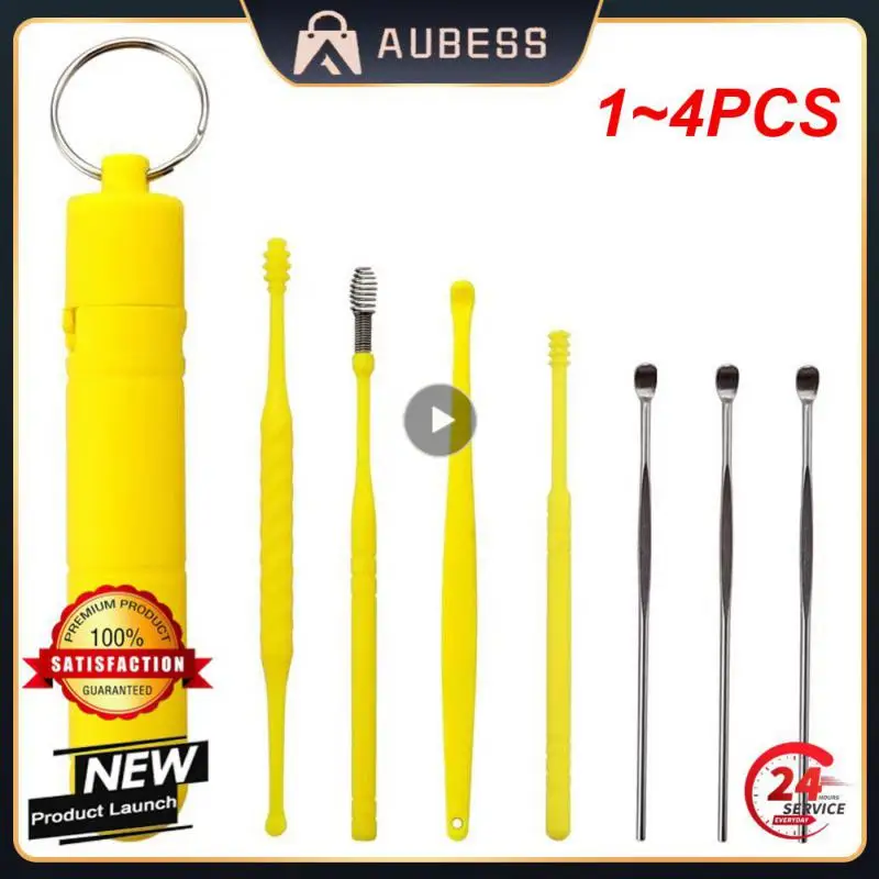 

Набор инструментов для чистки ушей из нержавеющей стали, ложка для удаления ушного воска, ухочистка, 1-4 шт.