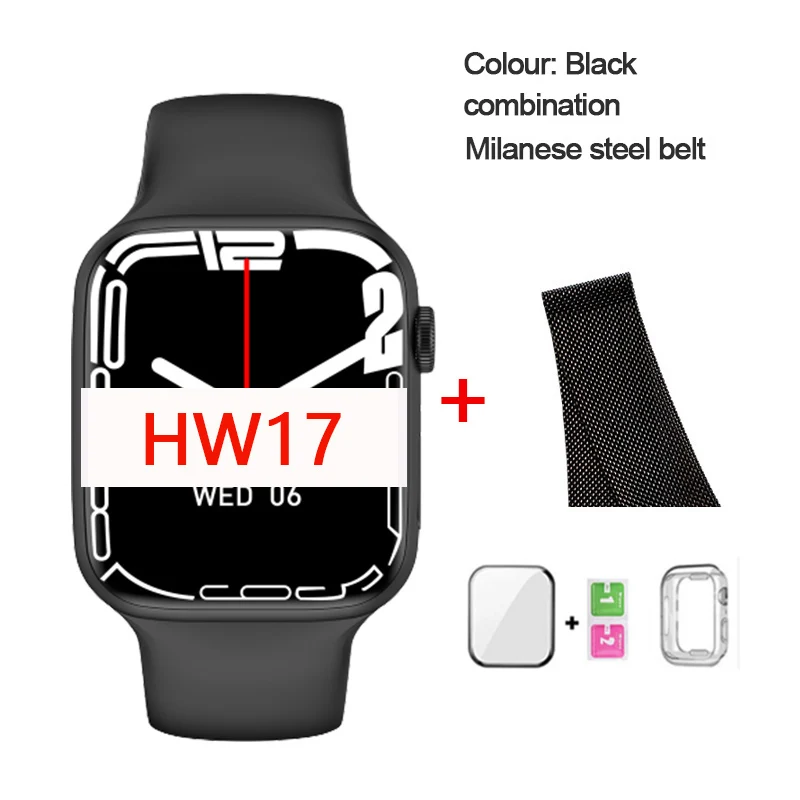 HW17 Wholesale Smartwatch Series 7 Smart Watch Bluetooth Dial Call Countdown Blood glucose measurement Fitness Band PK W27 IWO13 