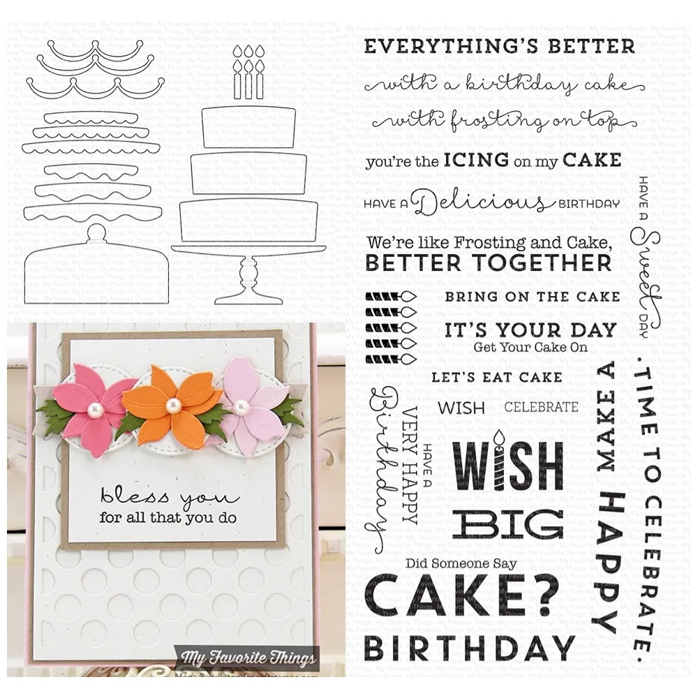 Nice Wishing You A Wonderful Birthday Cutting Die And Timbri Scrapbooking Background Decorazione Fai Da Te Stencil Per Goffratura Artigianale