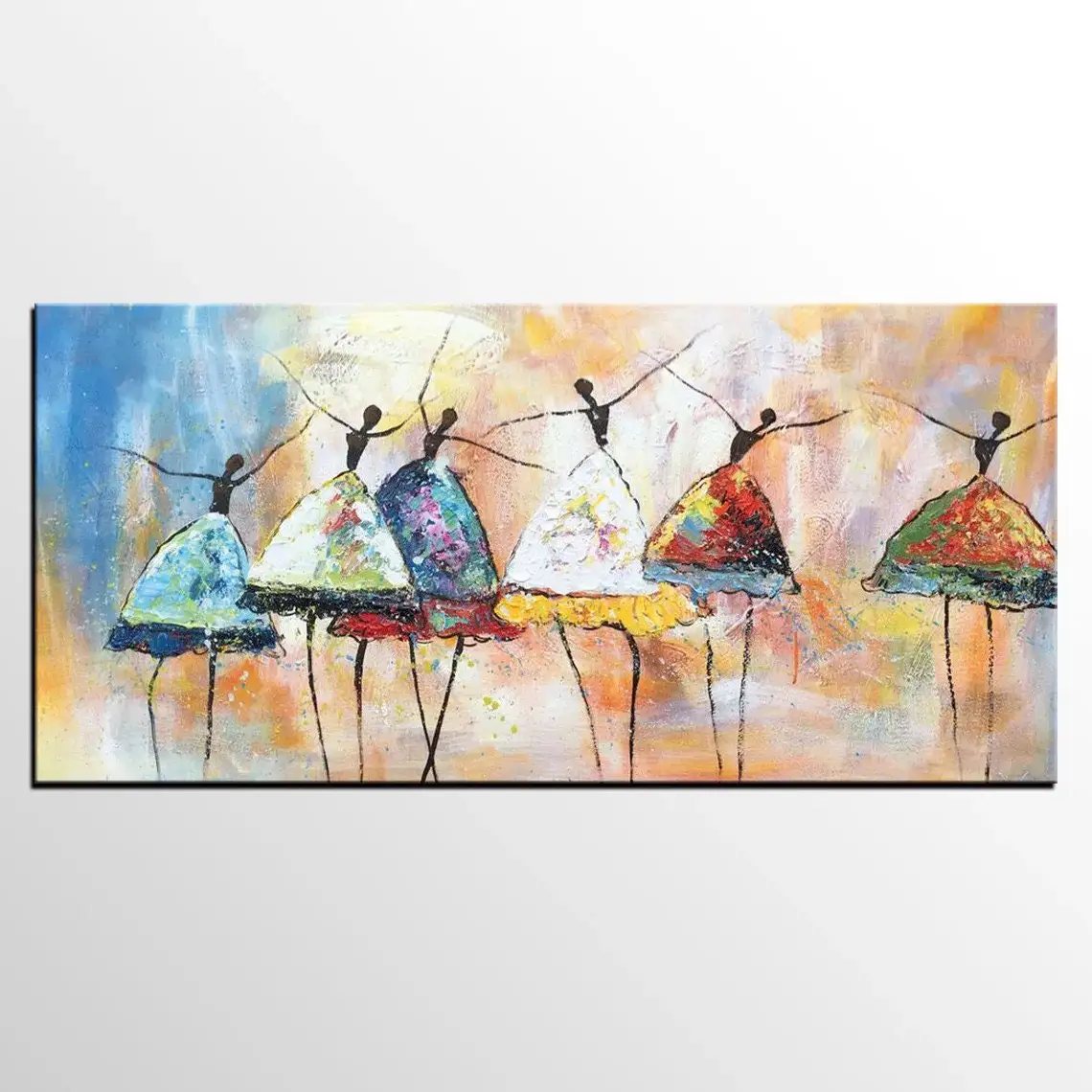 

Custom Large Painting Ballet Dancers Handmade Painting Abstract Big Oil Painting Acrylic Painting Canvas Bedroom Home Wall Art