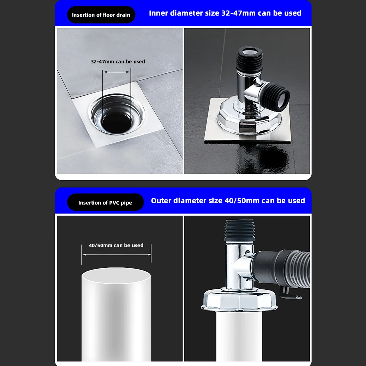Anti-overflow Washing Machine Floor Drain Adapter Kitchen Bathroom Pipe Sewer Connector Deodorant Floor Drain Joint