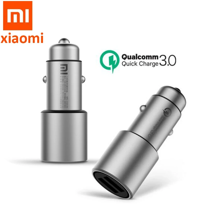 Original Xiaomi Car Phone Charger Quick Charge 3.0 MI 5V/3A Dual USB 9V/2A 12V/1.5A For iPhone 8 x Samsung Android phone