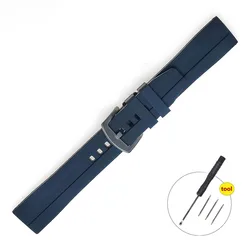 Premium XXL Extended Length Waterproof Rubber Wrist Strap - 22mm (Black)