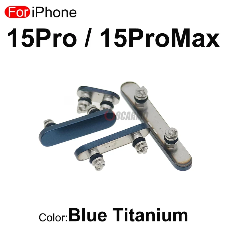 Aocarmo For Apple iPhone 15 Pro Max 15Pro 15PM 전원 켜기 끄기 볼륨 버튼 음소거 키 교체 부품 전체 세트