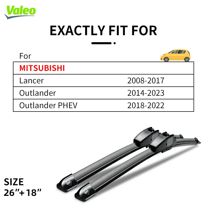 VALEOWindshieldWipersJHookUTypeForMITSUBISHILancer20082017Outlander20142023