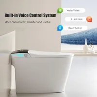 Smart Toilet with Vioce Control, AUTO Open/Close Lid, Bubble Shield, Smart Toilet with Bidet Built in, Foot Kick Operation, 2