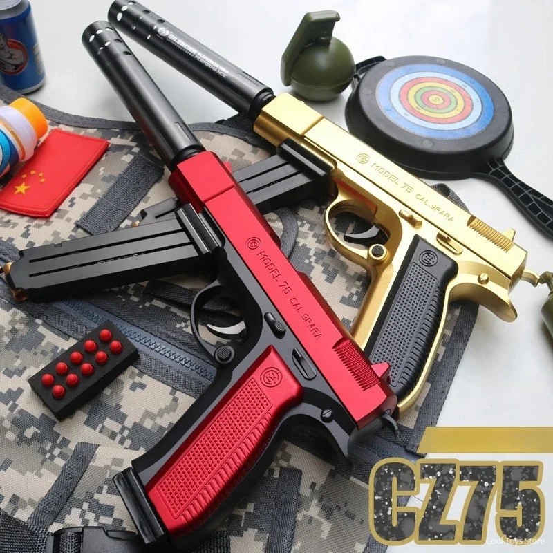 CZ75 Soft Bullet Gun Toy Shell Throwing Manual Air Soft Pistol Weapons Outdoor Realistic Toys Guns for Boys Children Adult Gifts 2