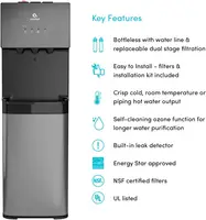 A5 Self Cleaning  Water Cooler Dispenser, UL, NSF certified Filters, Black Stainless Steel, full size 2