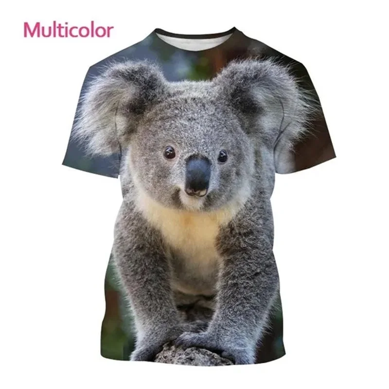 thumbnail image 1 of Camiseta con estampado 3D de animales y oso koala para hombre, camisetas con estampado de personalidad de Australia, camisetas unisex informales de manga corta para hombre, 1 of 5