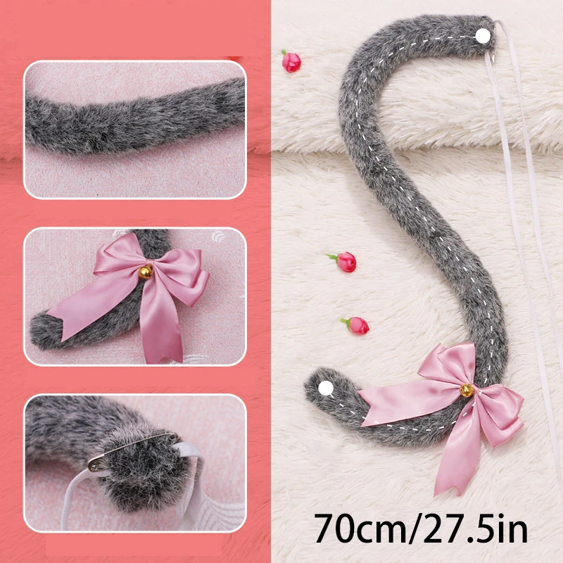 Cute Cosplay Cats Tail Kitten Tail Show Anime Cat Ears Maid Anime Accessories Halloween Party Costume Props хвост кошки косплей