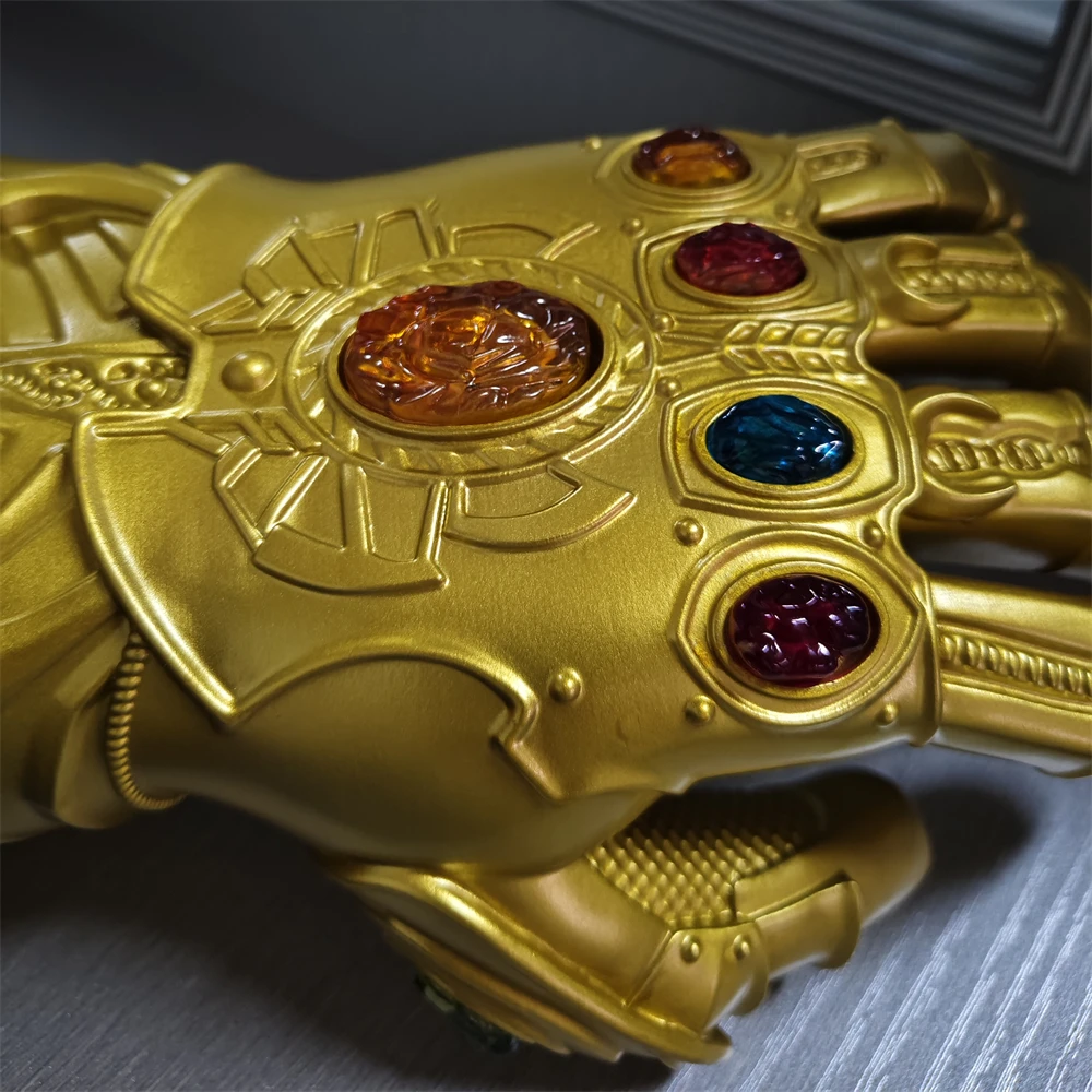 Superhero Cosplay Gloves Superhero Cos Prop Infinity Gauntlet LED Light Up Thanos Gloves Red Infinity Gloves Halloween Adult Cosplay Weapon Kid Gift Toy
