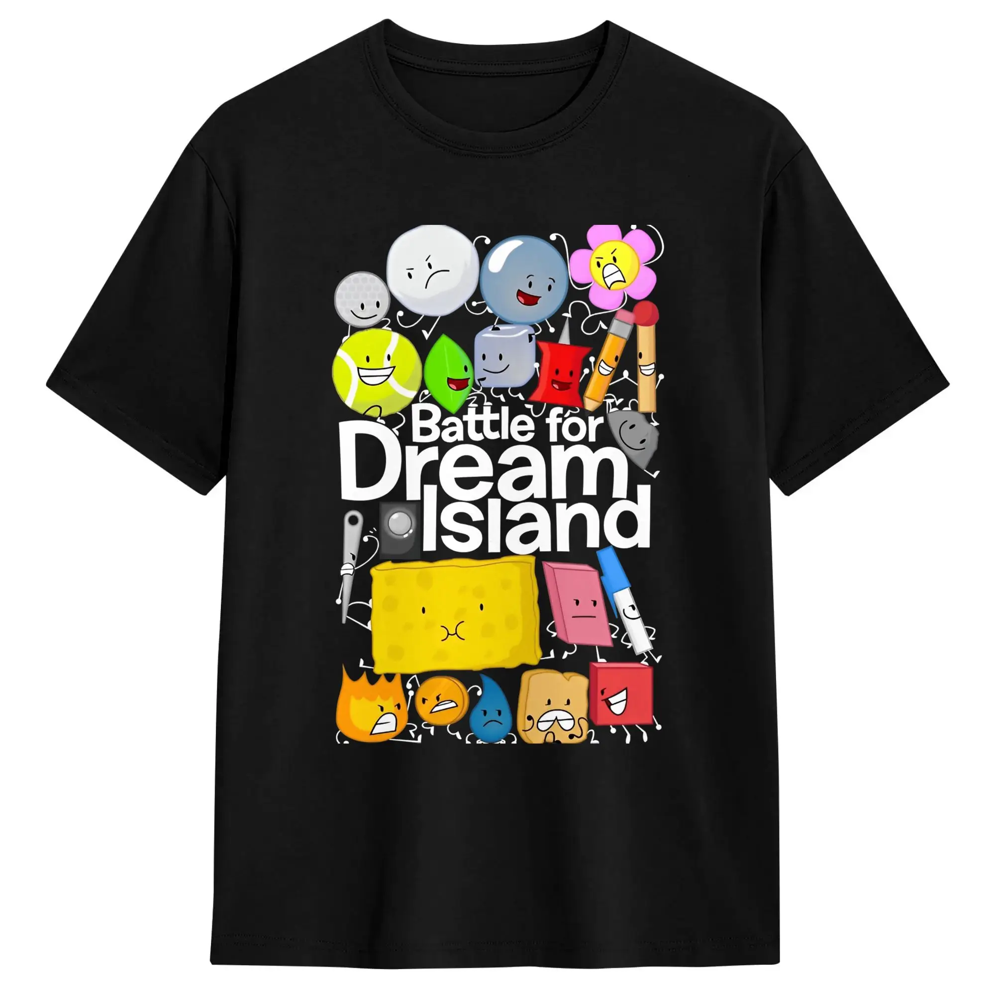 BFDI Battle for Dream Island T-Shirt Beach Harajuku T-Shirts Herren Baumwolle Atmungsaktiv 4XL 5XL 6XL Kurzarm Streetwear Tops