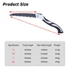 1Pcs Portable Folding Hand Saw,Sk5 Alloy Hacksaw Blade,PTFE Coating,Portable Closes Camping Multitool Saws 5