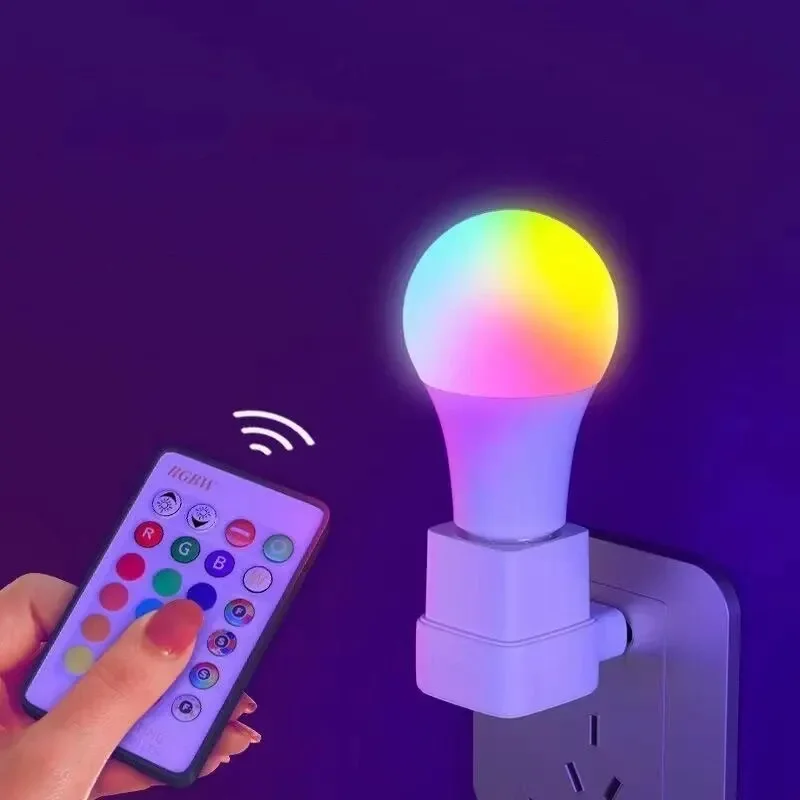 RGB Light Bulb 16 Colors Dimmable 220V Home Decoration Lamp E27 Magic Bulbs 7W Colorful Neon LED Smart Spot Light IR Remote