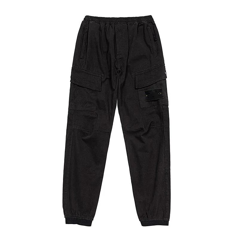 Men's Multi Pockets Cargo Pants Aautumn Winter Thicken Loose Jogger Trousers Washed Casual Pants Male 3