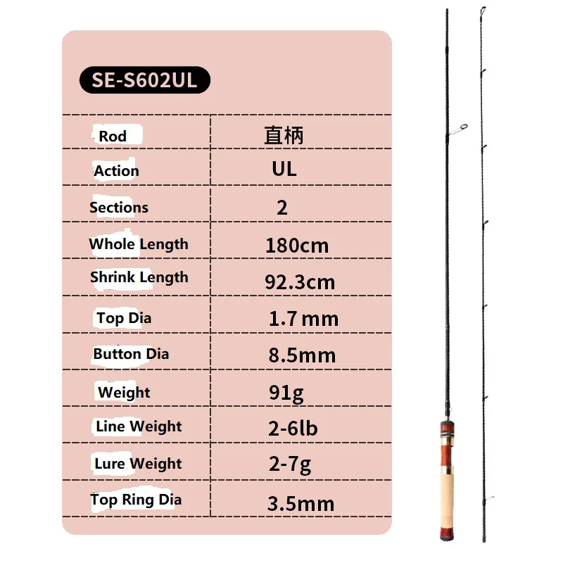 Kawa Fishing Rod Fuji A Ring And Fuji Wheel Seats Fast Lure Action UL Spinning Rod 1.80-1.98m Length Lures Weight 3-10g And 2-7g