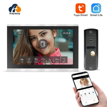 Hayway 투야 스마트 와이파이 비디오 문짝 전화 시스템, 10 인치 비디오 인터콤, 1080P 초인종 카메라, 풀 터치 스크린, 모션 감지