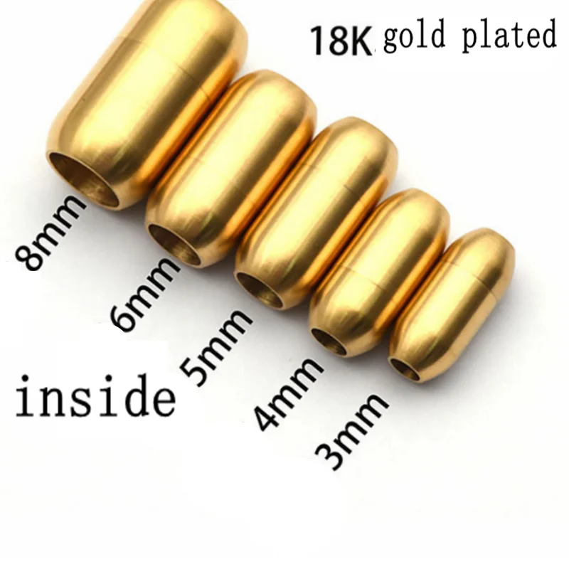 

10pcs High Quality Stainless Steel Barrel Magnetic Clasp for Leather Bracelet Findings 3mm 4mm 5mm 6mm 8mm