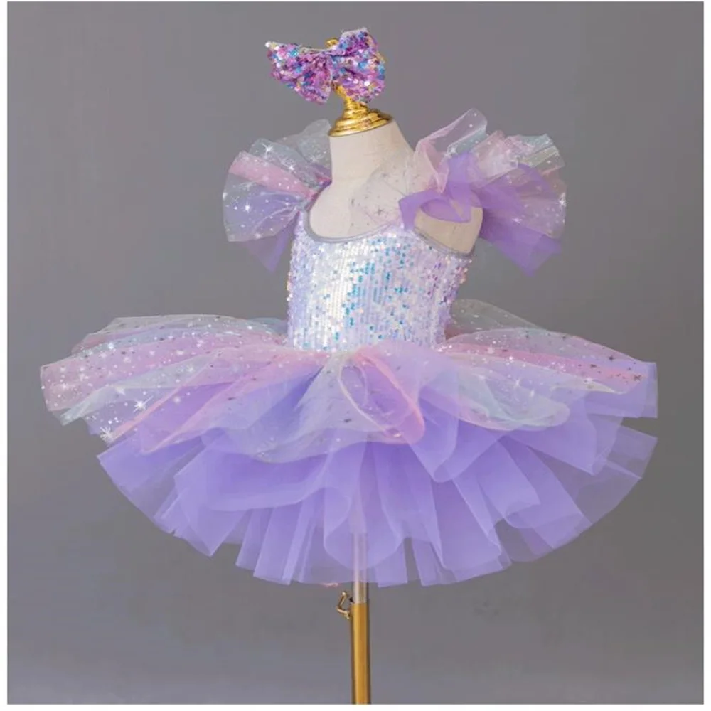 New Sequins International Children's Day Kindergarten Fluffy skirt Children's ballet dress performance costume