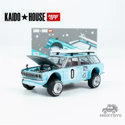 Kaido House x MINI GT 1:64 Datsun KAIDO 510 Wagon Kaido GT #0 Blue Diecast Model Car