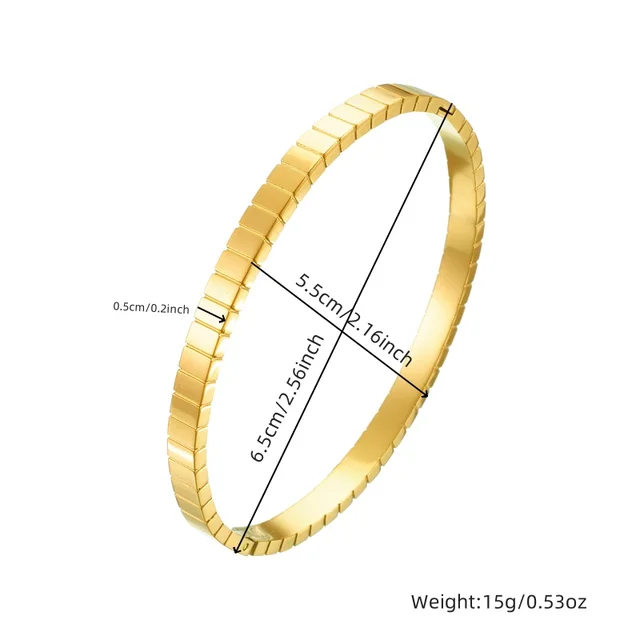 DIEYURO 316L Stainless Steel Golden Design Sense Bangle For Women 2024 New Retro Cuff Bracelet Men Non-fading Jewelry party Gift 3