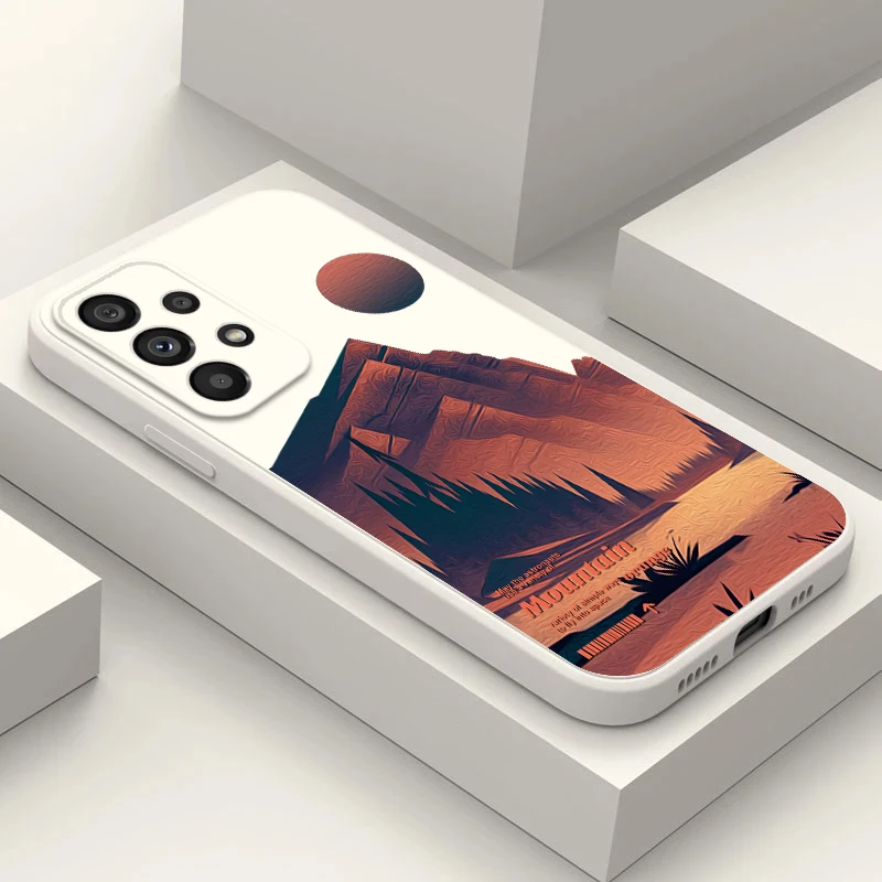 Custodia Per Telefono Per Oneplus 7 7T 8 Pro 8T 9 9R 10 10R 10T 11 11R Nord N20 4G 5G 1 + Mountain Orange