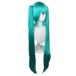 Magical Blue Miku - Inspired Cosplay Wig with Long Ponytails and Rose Net - One Size (Green)