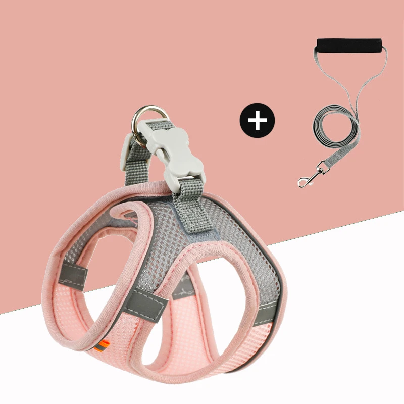 Arnés ajustable para mascotas, correa para el pecho para perros y gatos, ropa, chaleco, collares para el pecho, cuerda reflectante, transpirable, suministros para mascotas para caminar al aire libre