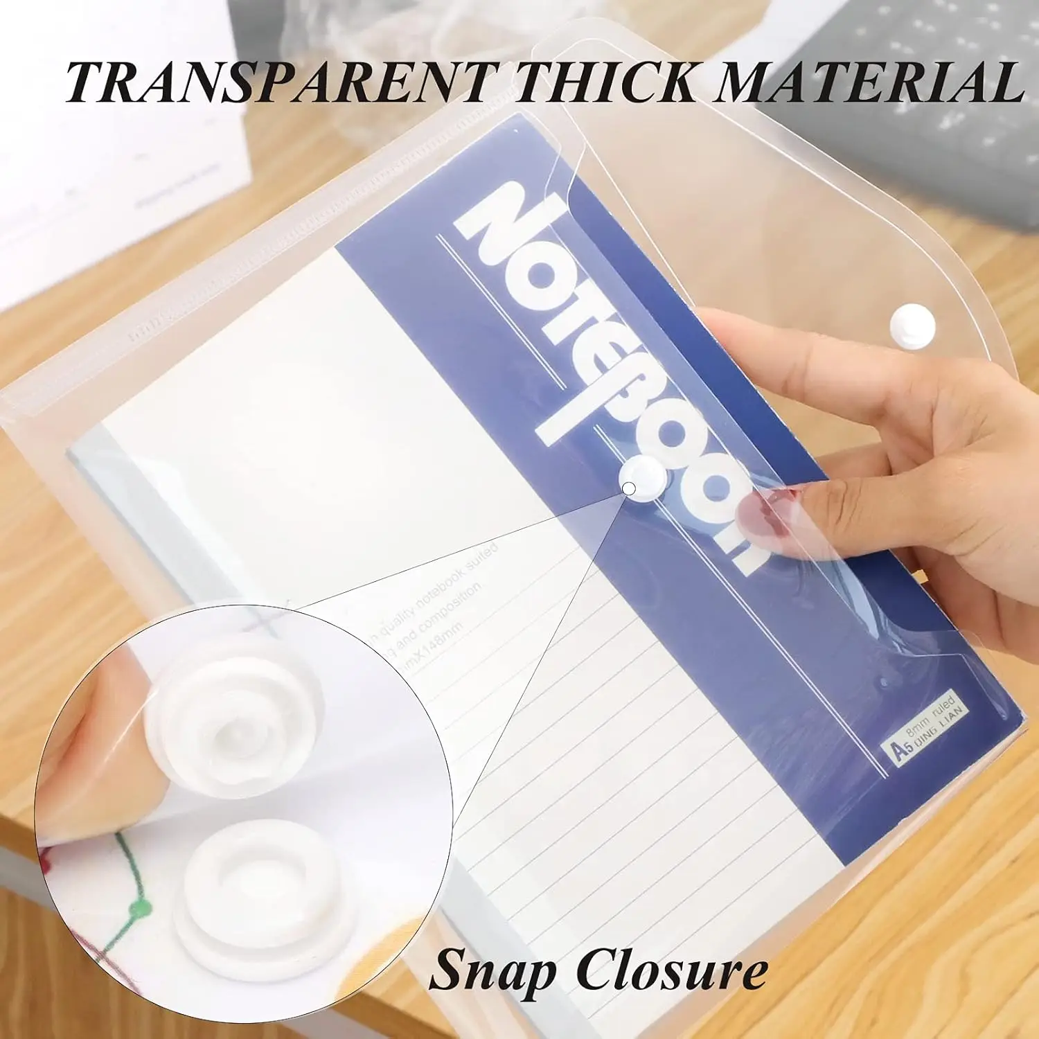 20 개/몫 투명 봉투 플라스틱 파일 가방 A5 문서 보관 가방 학생 대용량 계약 사무용품